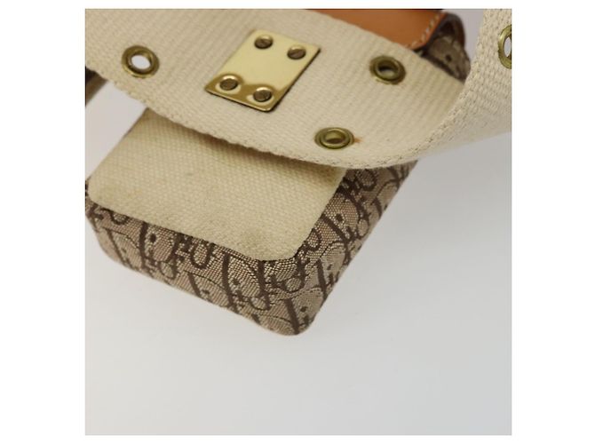 Borsa a tracolla Christian Dior Trotter Canvas Street Chic Beige Oro Auth bs34856A D'oro - vista 12