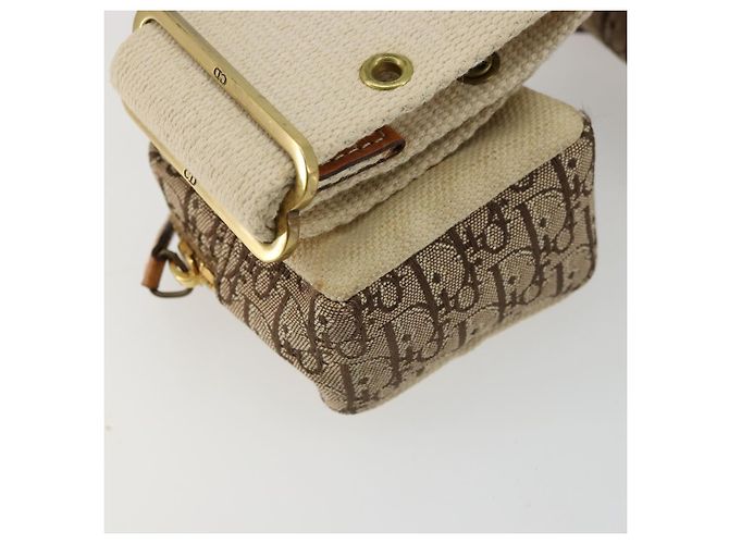 Borsa a tracolla Christian Dior Trotter Canvas Street Chic Beige Oro Auth bs34856A D'oro - vista 13