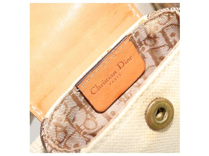 Borsa a tracolla Christian Dior Trotter Canvas Street Chic Beige Oro Auth bs34856A D'oro - vista 16