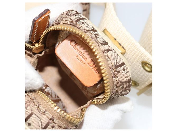 Borsa a tracolla Christian Dior Trotter Canvas Street Chic Beige Oro Auth bs34856A D'oro - vista 20