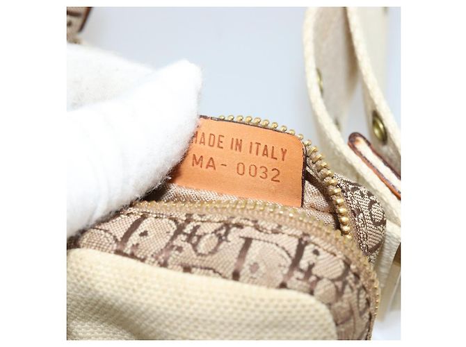 Borsa a tracolla Christian Dior Trotter Canvas Street Chic Beige Oro Auth bs34856A D'oro - vista 22
