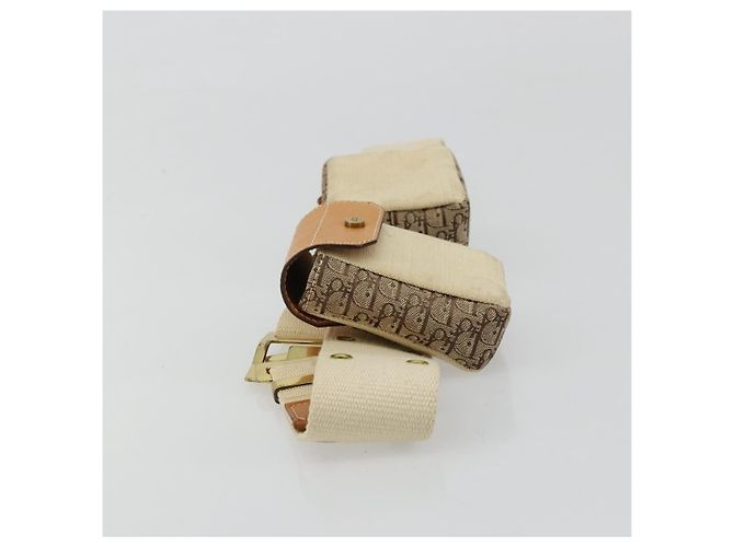Borsa a tracolla Christian Dior Trotter Canvas Street Chic Beige Oro Auth bs34856A D'oro - vista 5