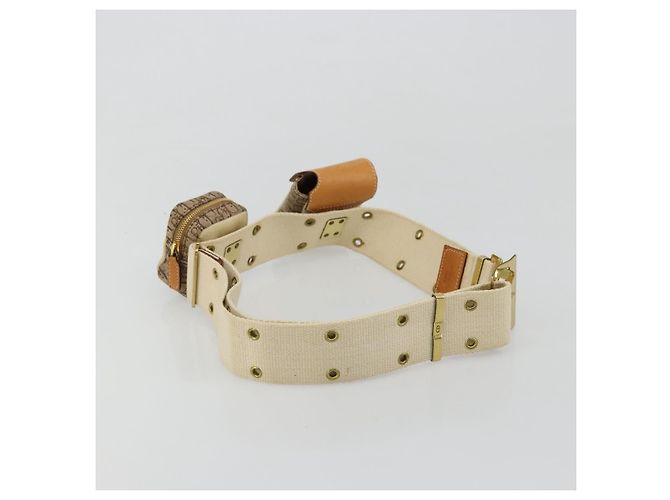 Borsa a tracolla Christian Dior Trotter Canvas Street Chic Beige Oro Auth bs34856A D'oro - vista 7