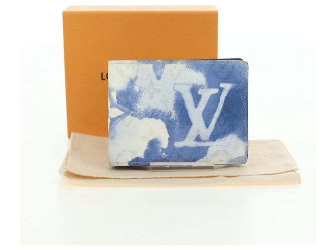 LOUIS VUITTON Portefeuille Multi Ple Watercolor Blue M80458 Auth 178607M Blau - Ansicht 12