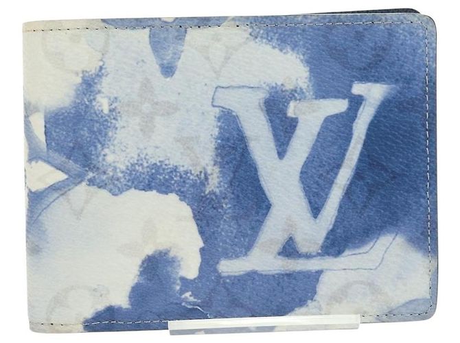 LOUIS VUITTON Portefeuille Multi Ple Watercolor Blue M80458 Auth 178607M Blau - Ansicht 13