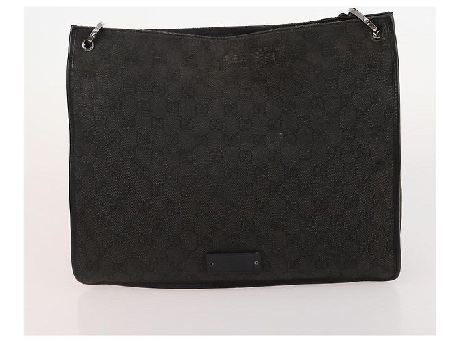 Borsa Tote GUCCI GG Canvas GG Supreme in Pelle e PVC 3 Set Nero Beige Auth bs34896 - vista 17