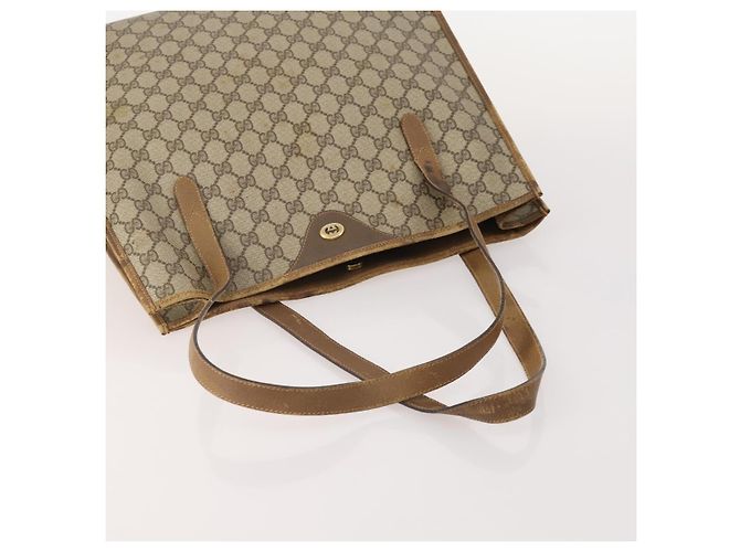 Borsa Tote GUCCI GG Canvas GG Supreme in Pelle e PVC 3 Set Nero Beige Auth bs34896 - vista 5