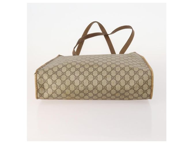 Borsa Tote GUCCI GG Canvas GG Supreme in Pelle e PVC 3 Set Nero Beige Auth bs34896 - vista 7