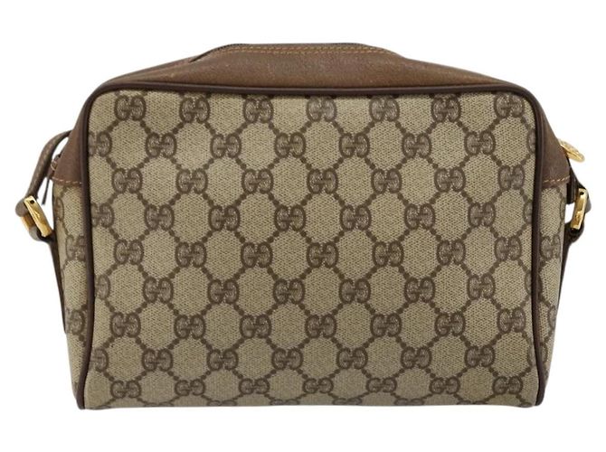 Borsa GUCCI GG Supreme Web Sherry Line PVC Beige Oro 56 02 087 Auth ep14533 D'oro - vista 3