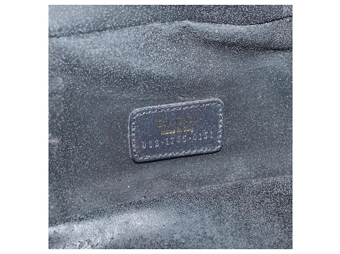 Beauty Case GUCCI Bamboo in pelle vernice Grigio Oro 032 1705 0151 Auth 180214 - vista 15