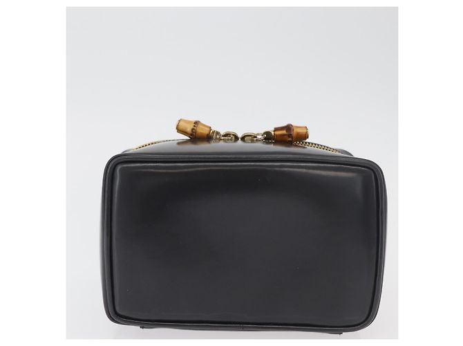 Beauty Case GUCCI Bamboo in pelle vernice Grigio Oro 032 1705 0151 Auth 180214 - vista 9