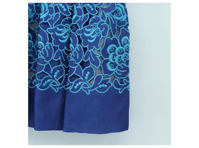 Falda PRADA de seda azul Auth 179162A - vista 10