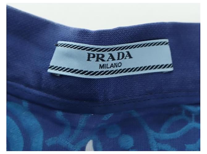 Falda PRADA de seda azul Auth 179162A - vista 13