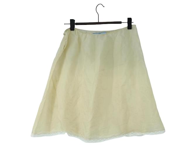 Falda PRADA de seda azul Auth 179162A - vista 18