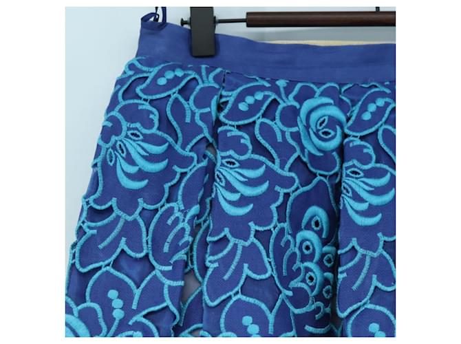 Falda PRADA de seda azul Auth 179162A - vista 2