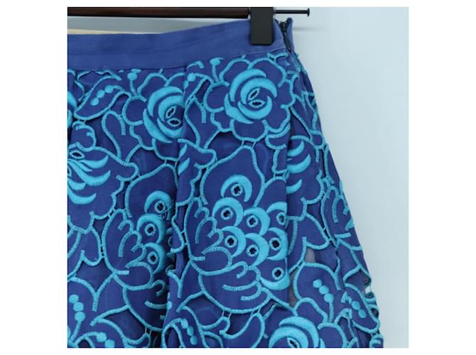 Falda PRADA de seda azul Auth 179162A - vista 3