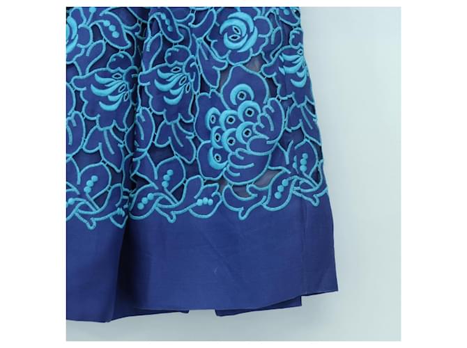 Falda PRADA de seda azul Auth 179162A - vista 5