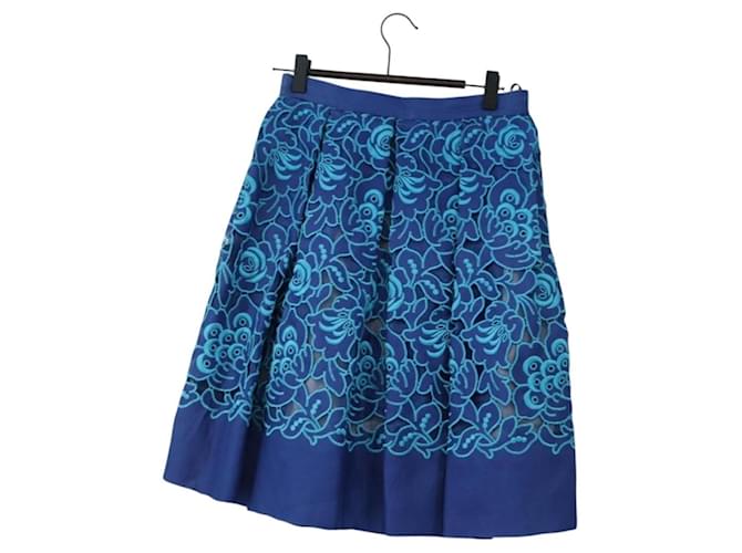 Falda PRADA de seda azul Auth 179162A - vista 6