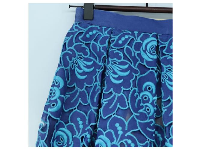Falda PRADA de seda azul Auth 179162A - vista 7