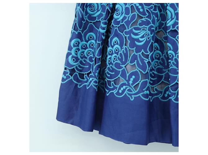 Falda PRADA de seda azul Auth 179162A - vista 9
