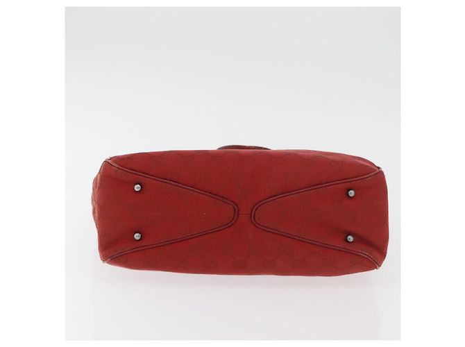 Borsa Tote GUCCI GG Canvas Argento Rosso 113019 Auth 179457 - vista 10