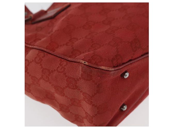 Borsa Tote GUCCI GG Canvas Argento Rosso 113019 Auth 179457 - vista 11