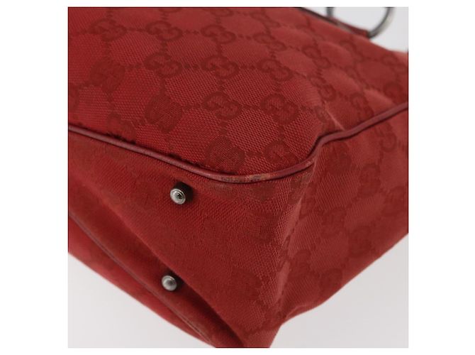 Borsa Tote GUCCI GG Canvas Argento Rosso 113019 Auth 179457 - vista 12
