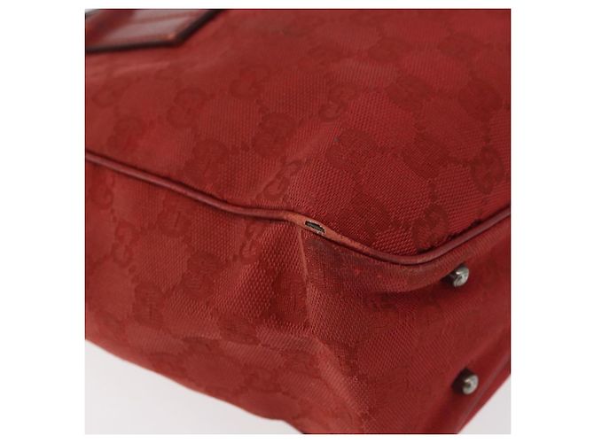 Borsa Tote GUCCI GG Canvas Argento Rosso 113019 Auth 179457 - vista 13