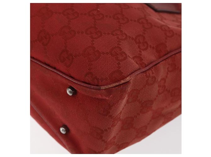 Borsa Tote GUCCI GG Canvas Argento Rosso 113019 Auth 179457 - vista 14