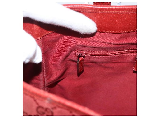 Borsa Tote GUCCI GG Canvas Argento Rosso 113019 Auth 179457 - vista 19