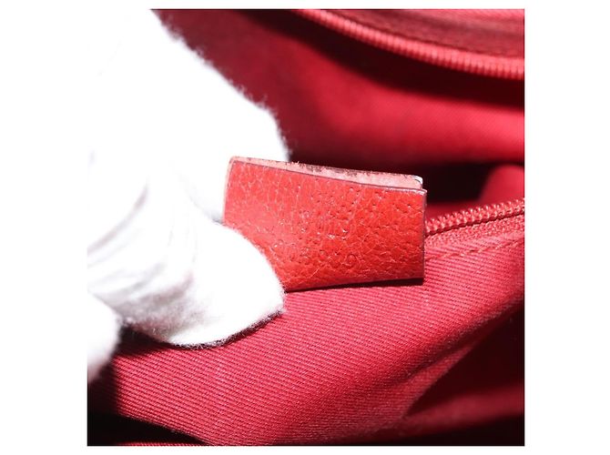 Borsa Tote GUCCI GG Canvas Argento Rosso 113019 Auth 179457 - vista 21