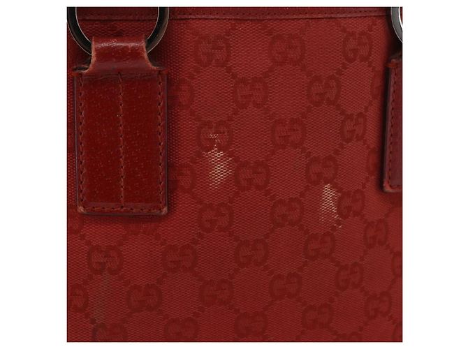 Borsa Tote GUCCI GG Canvas Argento Rosso 113019 Auth 179457 - vista 3