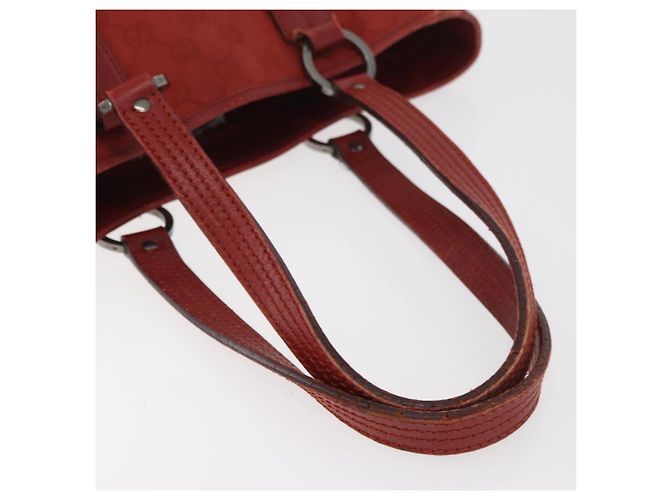 Borsa Tote GUCCI GG Canvas Argento Rosso 113019 Auth 179457 - vista 8