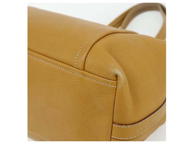 Bolsa Tote PRADA de couro marrom prata Auth 179442A - vista 10