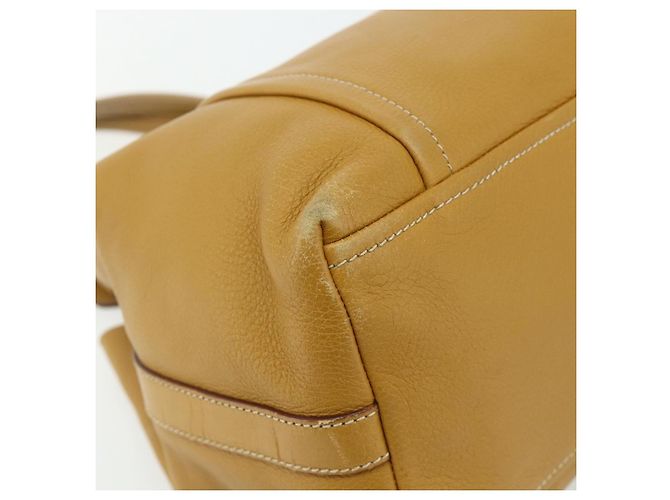 Bolsa Tote PRADA de couro marrom prata Auth 179442A - vista 11