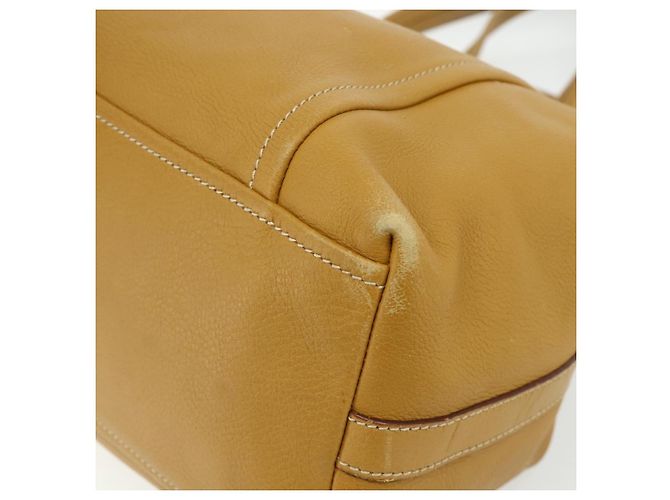 Bolsa Tote PRADA de couro marrom prata Auth 179442A - vista 12