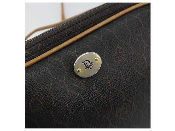 Borsa a Spalla Christian Dior Honeycomb Canvas PVC Nero Oro Auth 177626 D'oro - vista 14