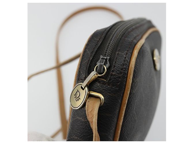 Borsa a Spalla Christian Dior Honeycomb Canvas PVC Nero Oro Auth 177626 D'oro - vista 15