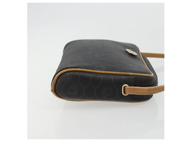 Borsa a Spalla Christian Dior Honeycomb Canvas PVC Nero Oro Auth 177626 D'oro - vista 4