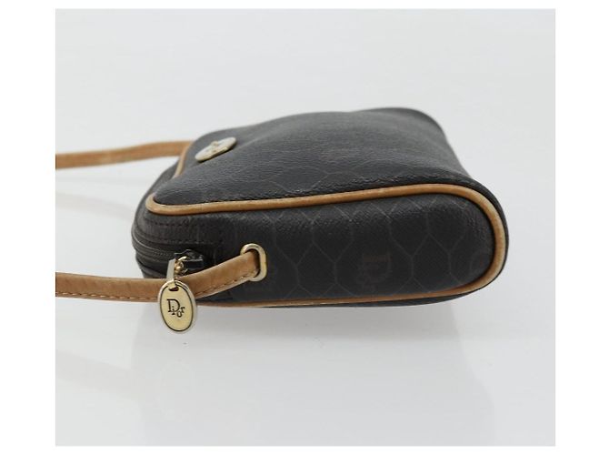 Borsa a Spalla Christian Dior Honeycomb Canvas PVC Nero Oro Auth 177626 D'oro - vista 5
