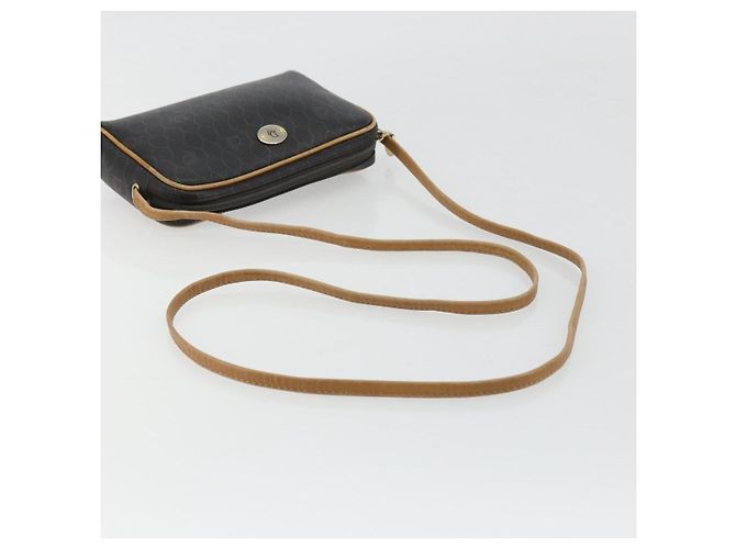 Borsa a Spalla Christian Dior Honeycomb Canvas PVC Nero Oro Auth 177626 D'oro - vista 7