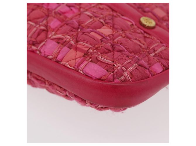 CHANEL Girl Chanel Chain Shoulder Bag Tweed Pink Gold CC Auth 179582SAM Rosa D'oro - vista 11