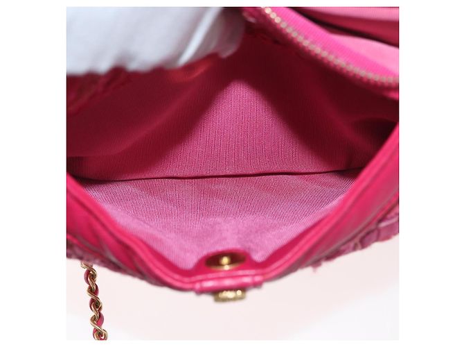 CHANEL Girl Chanel Chain Shoulder Bag Tweed Pink Gold CC Auth 179582SAM Rosa D'oro - vista 20