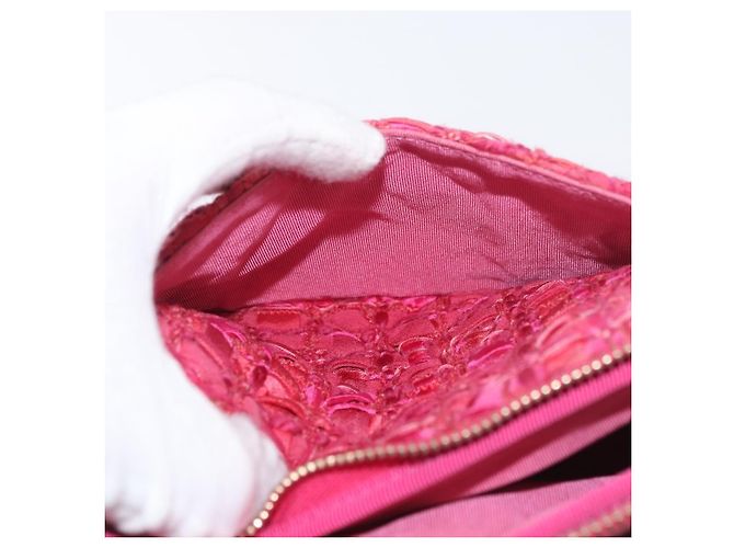 CHANEL Girl Chanel Chain Shoulder Bag Tweed Pink Gold CC Auth 179582SAM Rosa D'oro - vista 21