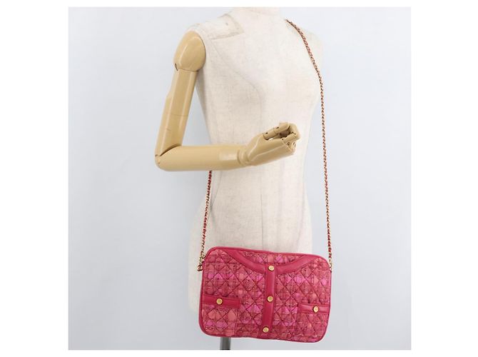 CHANEL Girl Chanel Chain Shoulder Bag Tweed Pink Gold CC Auth 179582SAM Rosa D'oro - vista 26