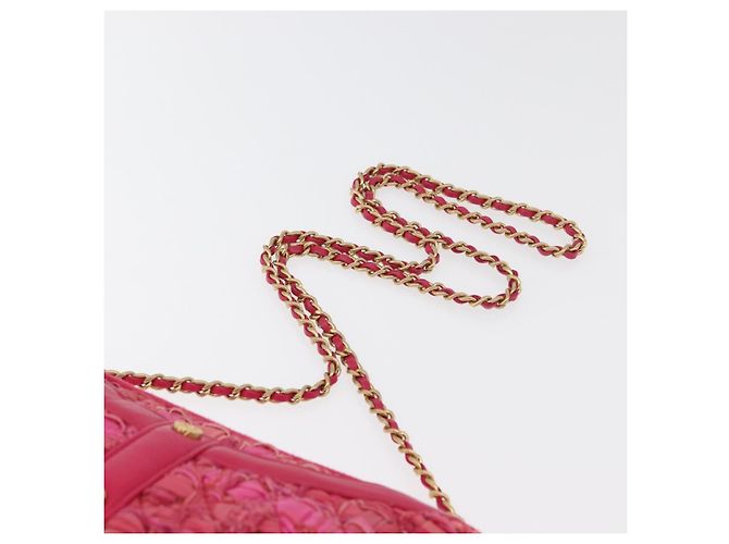 CHANEL Girl Chanel Chain Shoulder Bag Tweed Pink Gold CC Auth 179582SAM Rosa D'oro - vista 8