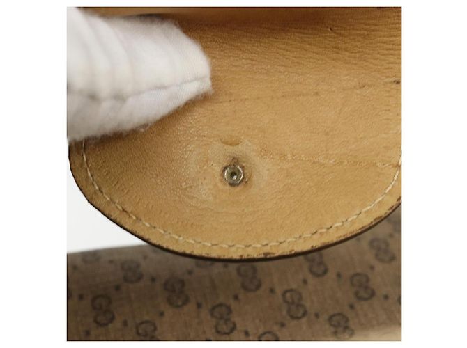 GUCCI Micro GG Supreme Web Sherry Line Boston Bag PVC Beige Gold Auth 178224 Golden - view 10