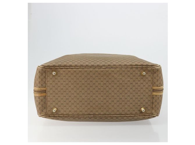 GUCCI Micro GG Supreme Web Sherry Line Boston Bag PVC Beige Gold Auth 178224 Golden - view 11