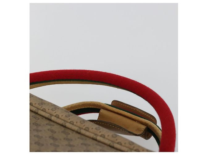 GUCCI Micro GG Supreme Web Sherry Line Boston Bag PVC Beige Gold Auth 178224 Golden - view 8