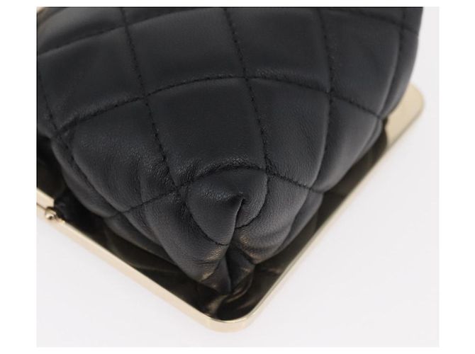 CHANEL Borsa a Spalla Matelassé in Pelle di Agnello Nera con Catena e CC Dorati Autentica 179592SAM - vista 10